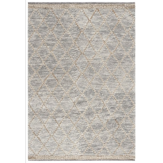 SAFAVIEH Natura Glenn Diamond Area Rug, Light Grey/Natural, 4' x 6'