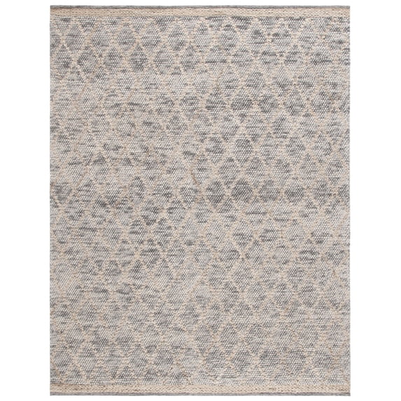 SAFAVIEH Natura Glenn Diamond Area Rug, Light Grey/Natural, 9' x 12'