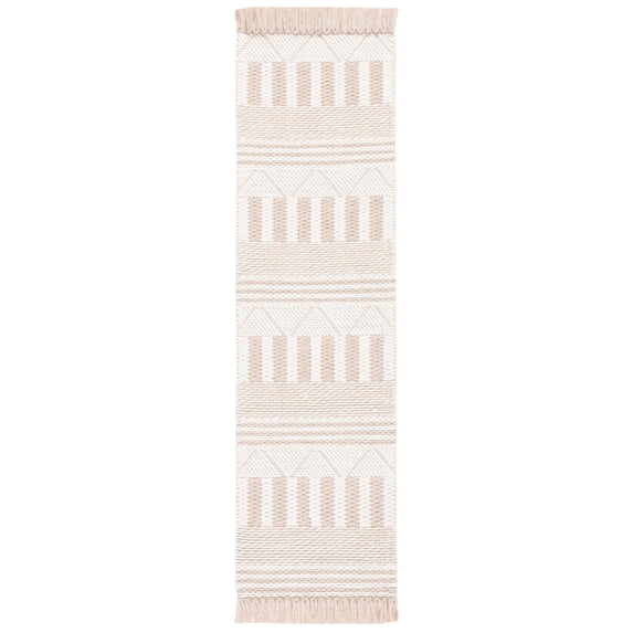 SAFAVIEH Natura Gligor Southwestern Wool Runner Rug, Ivory/Taupe, 2'3" x 8'