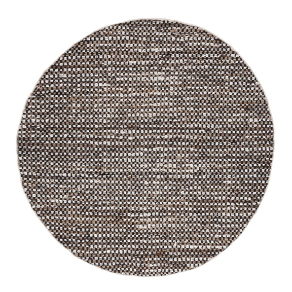 SAFAVIEH Natura Greg Geometric Area Rug, Black/Ivory, 6' x 6' Round