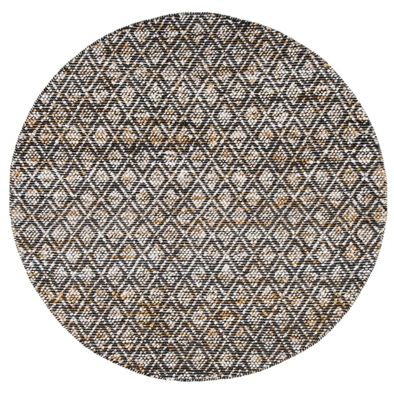 SAFAVIEH Natura Harold Diamond Area Rug, Ivory/Yellow, 6' x 6' Round