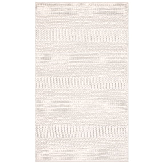 SAFAVIEH Natura Haywood Striped Wool Area Rug, Ivory, 5' x 8'