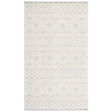 SAFAVIEH Natura Hervey Geometric Area Rug, Ivory/Blue, 3' x 5'