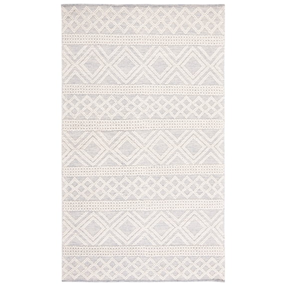 SAFAVIEH Natura Hervey Geometric Area Rug, Ivory/Blue, 3' x 5'
