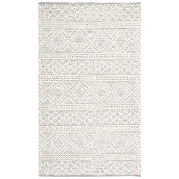 SAFAVIEH Natura Hervey Geometric Area Rug, Ivory/Blue, 4' x 6'