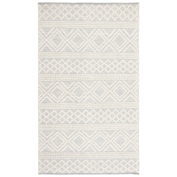 SAFAVIEH Natura Hervey Geometric Area Rug, Ivory/Blue, 8' x 10'