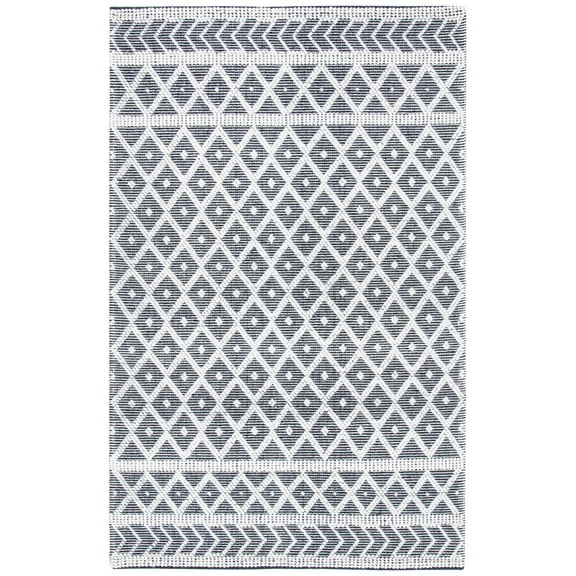 SAFAVIEH Natura Hollie Geometric Area Rug, Ivory/Black, 4' x 6'