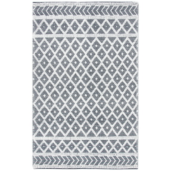 SAFAVIEH Natura Hollie Geometric Area Rug, Ivory/Black, 5' x 8'