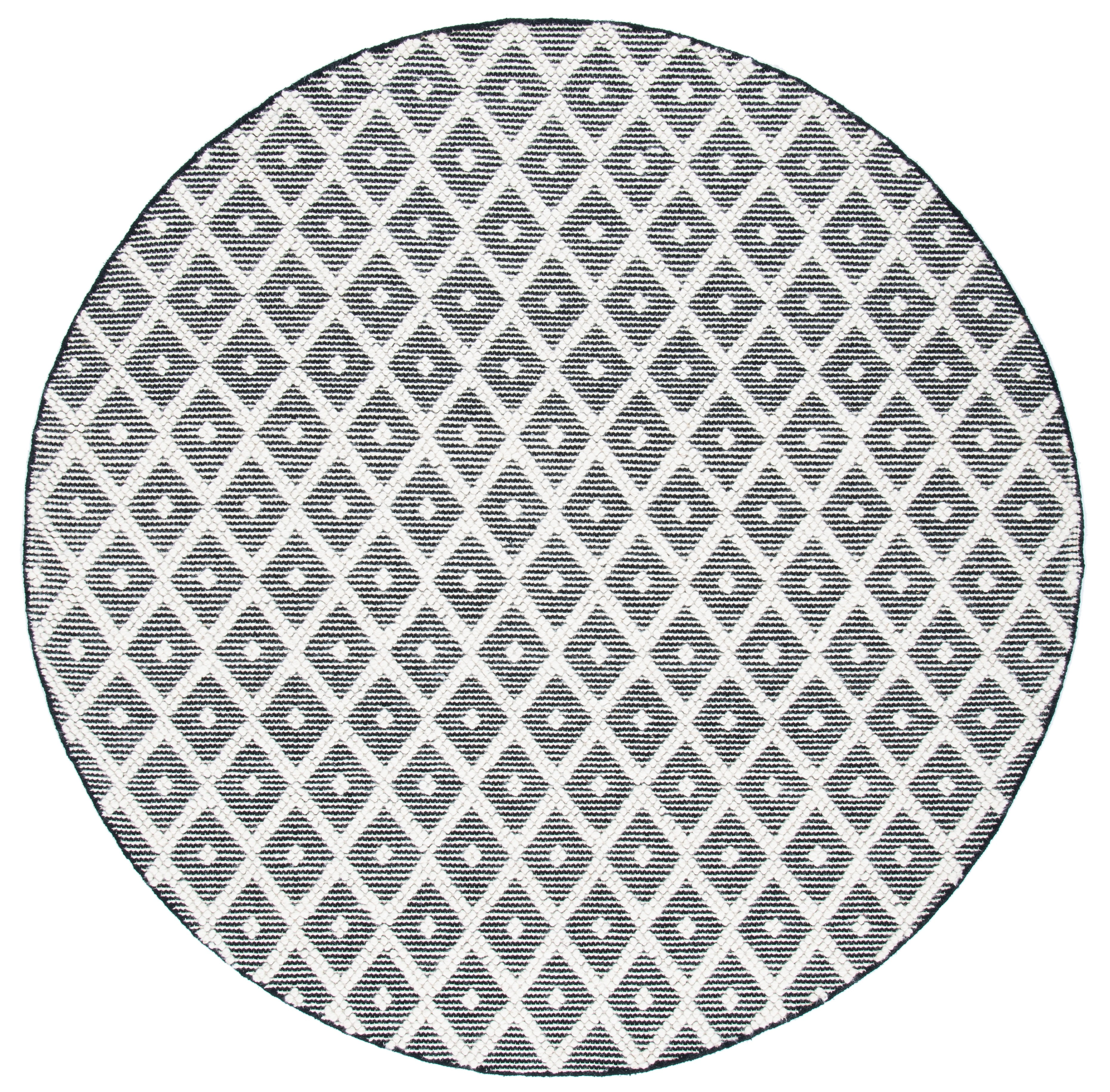 SAFAVIEH Natura Hollie Geometric Area Rug, Ivory/Black, 6' x 6' Round