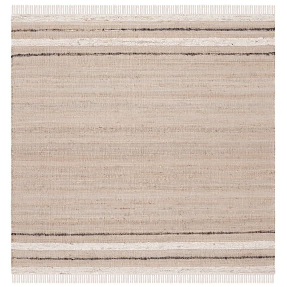SAFAVIEH Natura Isabel Striped Area Rug, Natural/Brown, 6' x 6' Square