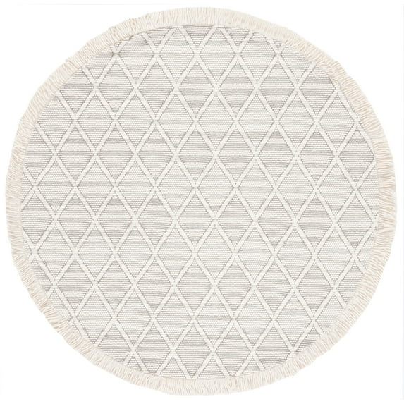 SAFAVIEH Natura Jaden Diamond Area Rug, Ivory/Brown, 6' x 6' Round