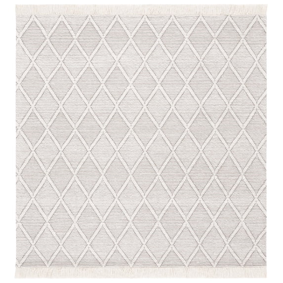 SAFAVIEH Natura Jaden Diamond Area Rug, Ivory/Brown, 6' x 6' Square