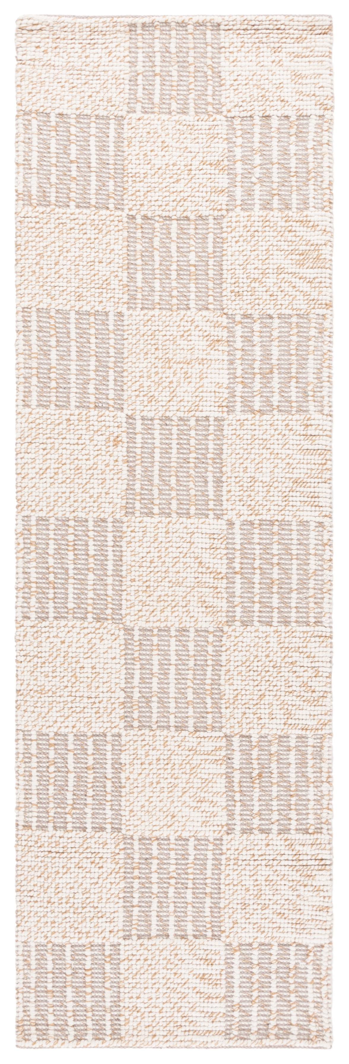 SAFAVIEH Natura Jannah Geometric Runner Rug, Brown/Ivory, 2'3" x 8'