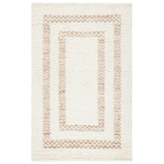 SAFAVIEH Natura Jerald Bordered Area Rug, Ivory/Natural, 3' x 5'