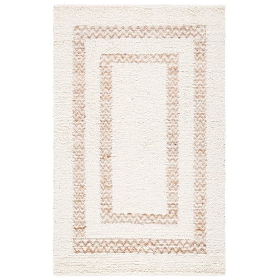 SAFAVIEH Natura Jerald Bordered Area Rug, Ivory/Natural, 8' x 10'