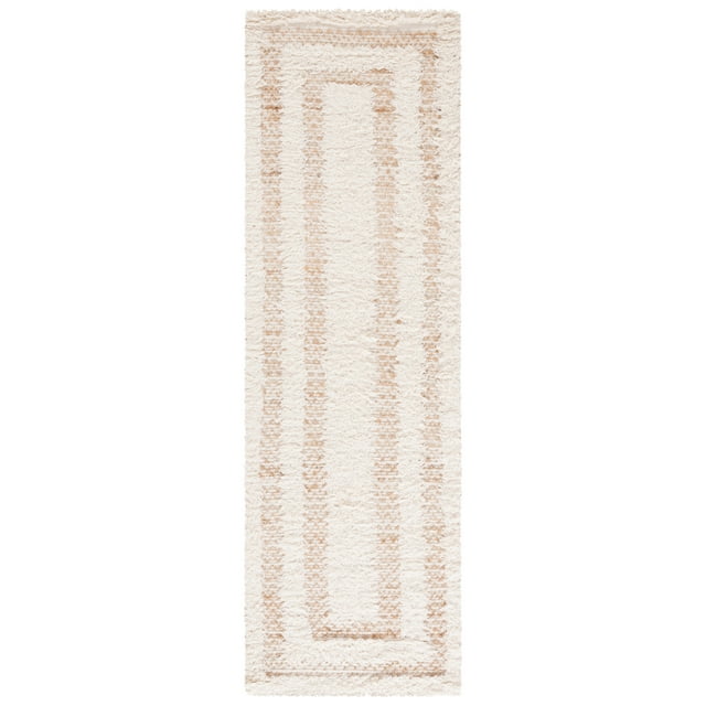 SAFAVIEH Natura Jerald Bordered Runner Rug, Ivory/Natural, 2'3" x 8'