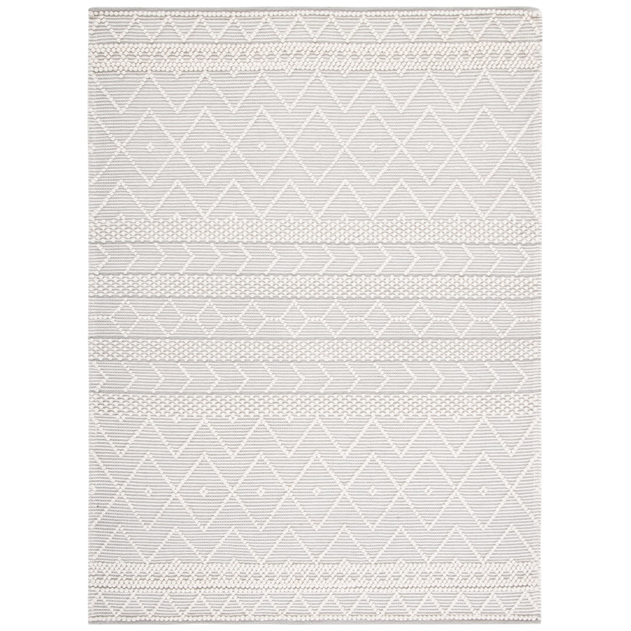 SAFAVIEH Natura Joshua Geometric Area Rug, Ivory/Grey, 4' x 6'