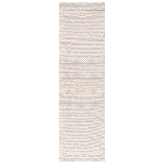 SAFAVIEH Natura Joshua Geometric Runner Rug, Ivory/Grey, 2'3" x 8'