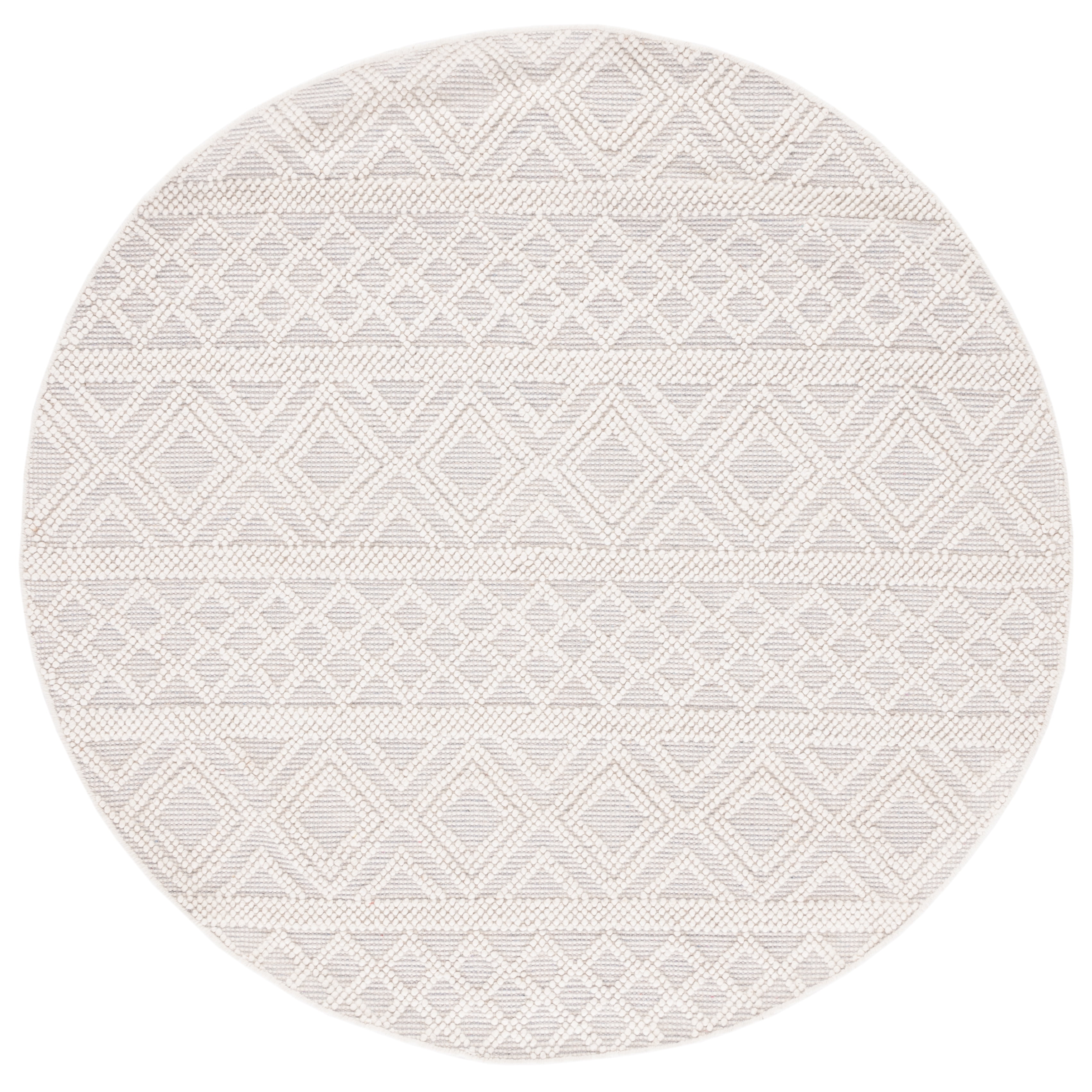 SAFAVIEH Natura Katie Southwestern Wool Area Rug, Ivory/Blue, 6' x 6' Round
