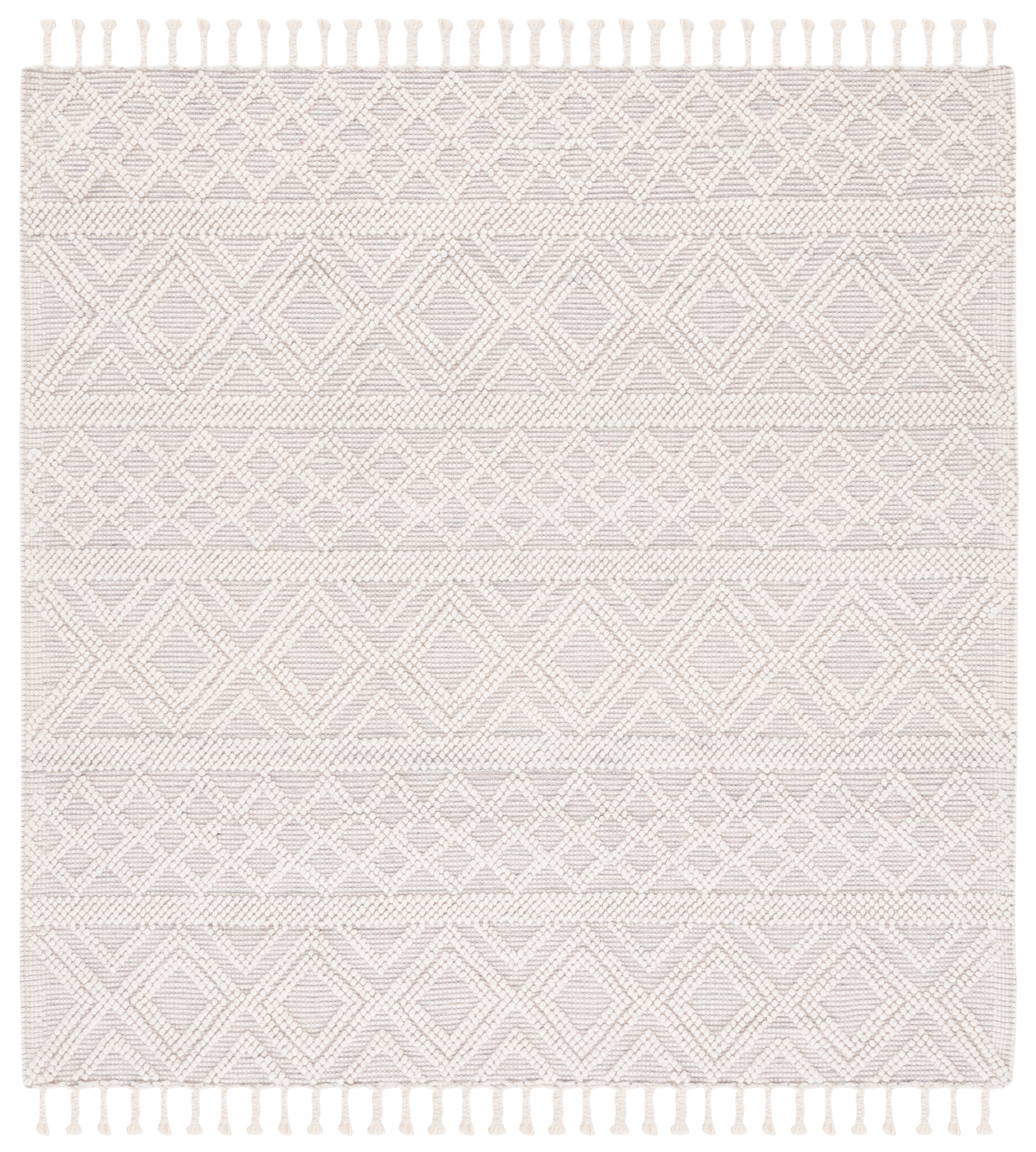 SAFAVIEH Natura Katie Southwestern Wool Area Rug, Ivory/Blue, 6' x 6' Square