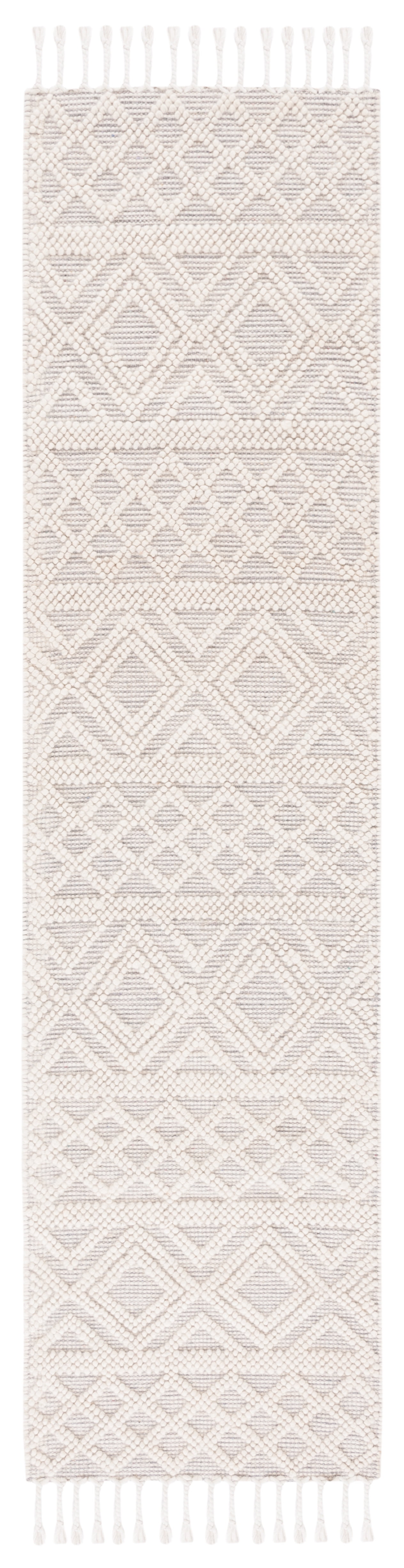 SAFAVIEH Natura Katie Southwestern Wool Runner Rug, Ivory/Blue, 2'3" x 8'