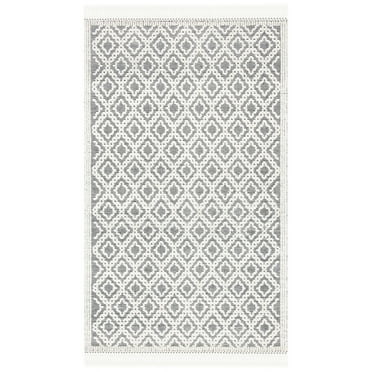 SAFAVIEH Natura Kayleah Geometric Wool Area Rug, Ivory/Black, 8' x 10'