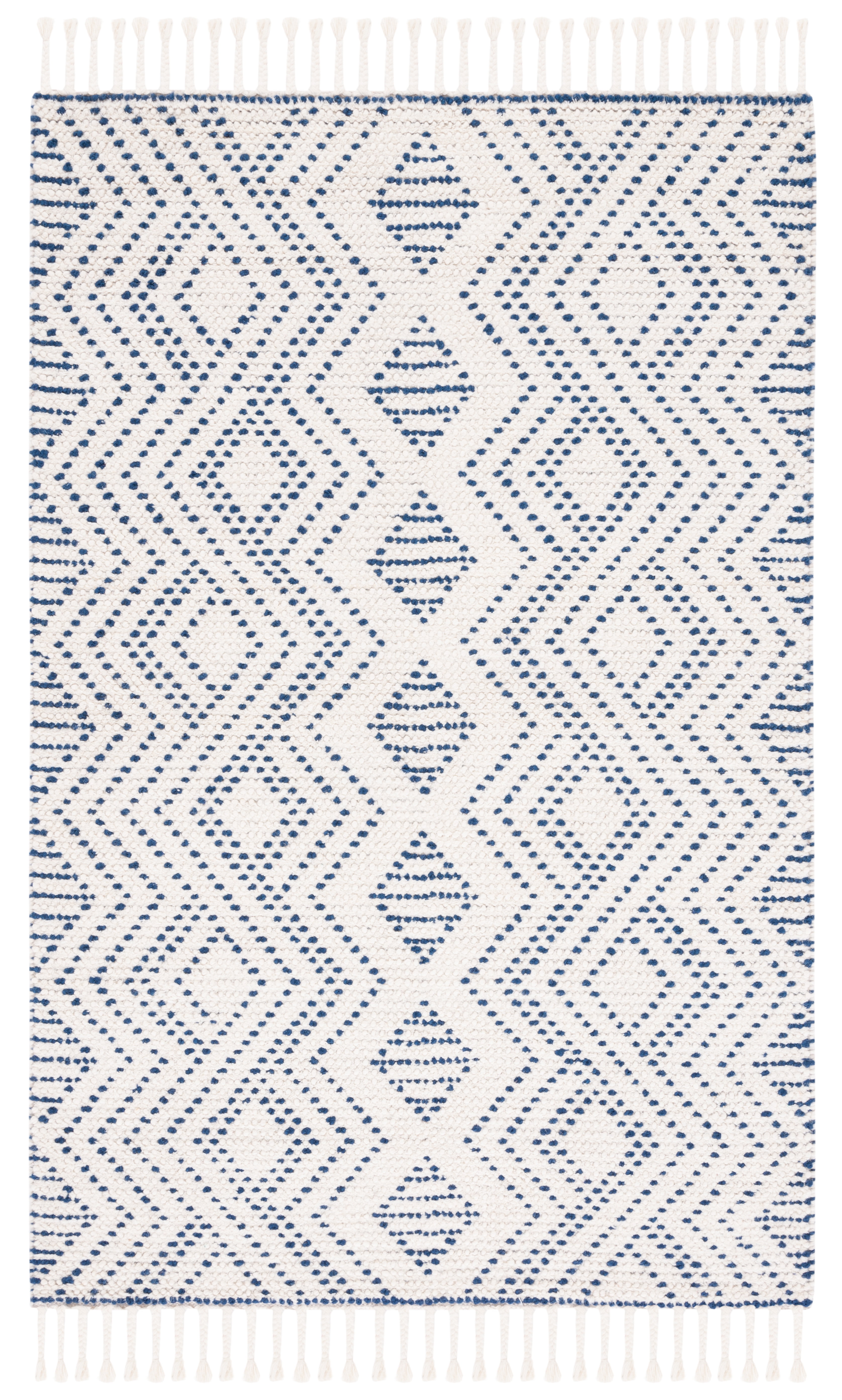 SAFAVIEH Natura Kennedy Southwestern Area Rug, Ivory/Blue, 6' x 9'