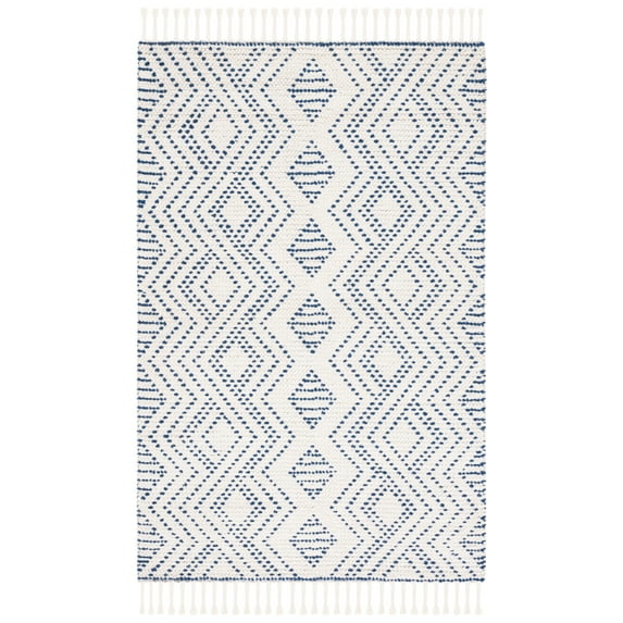 SAFAVIEH Natura Kennedy Southwestern Area Rug, Ivory/Blue, 6' x 9'