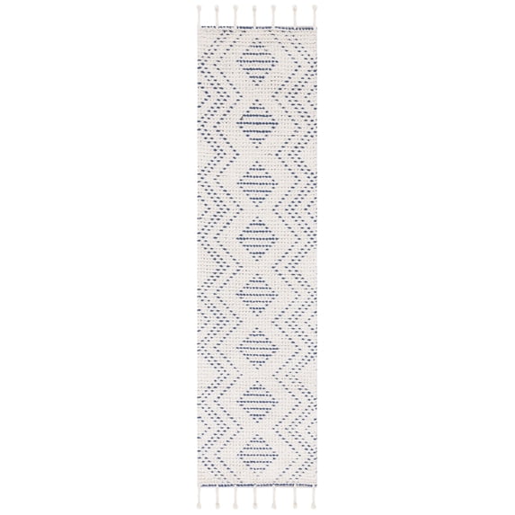SAFAVIEH Natura Kennedy Southwestern Runner Rug, Ivory/Blue, 2'3" x 9'