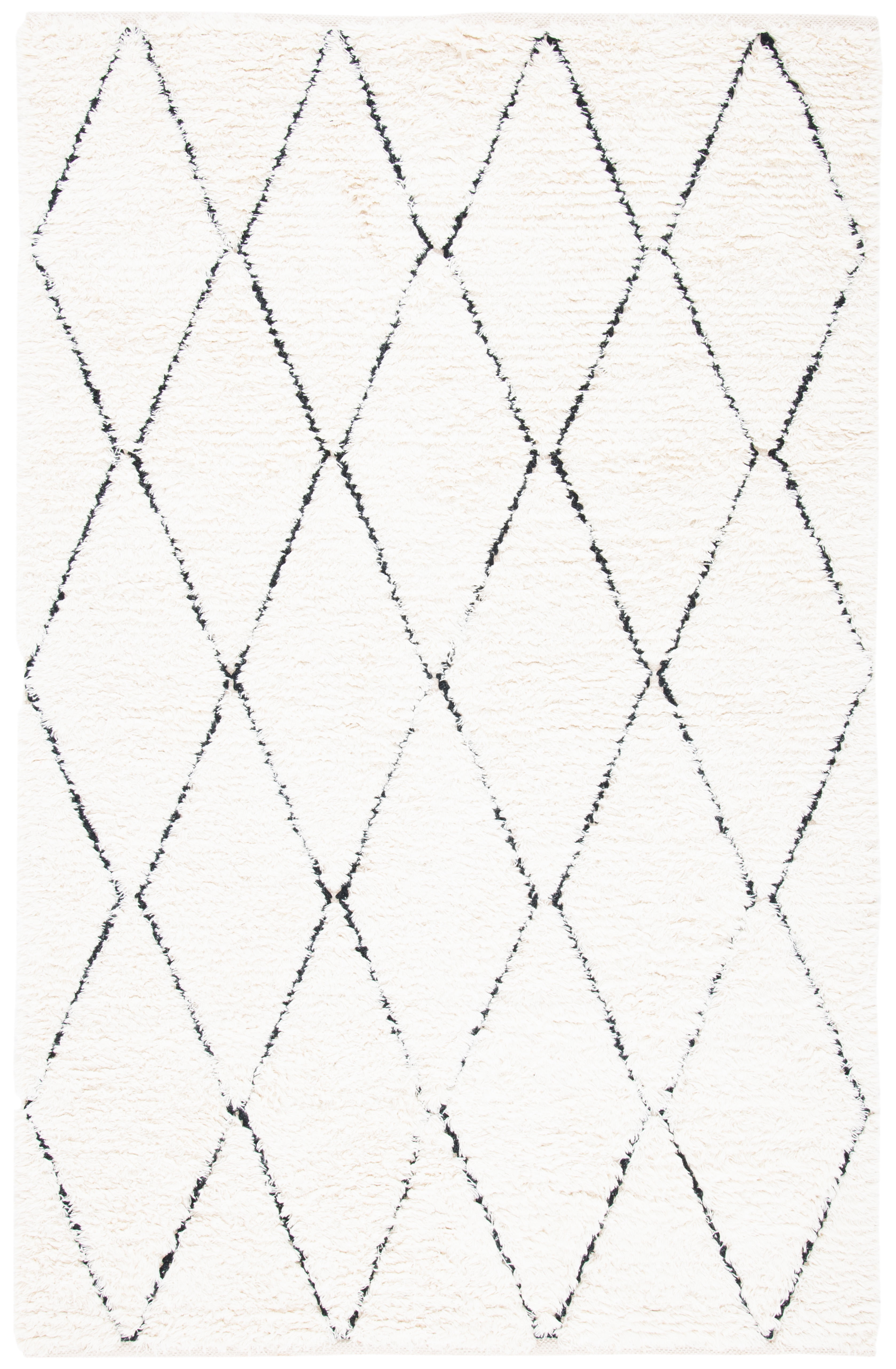 SAFAVIEH Natura Kuzman Geometric Wool Area Rug, Ivory/Black, 8' x 10'