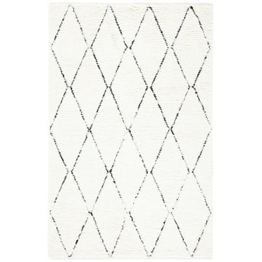 SAFAVIEH Natura Kuzman Geometric Wool Area Rug, Ivory/Black, 8' x 10'