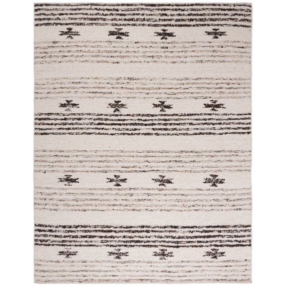 SAFAVIEH Natura Kyle Striped Area Rug, Black/Ivory, 6' x 9'