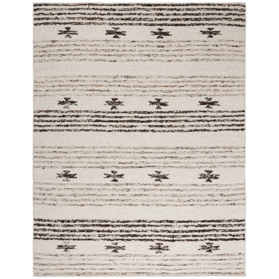 SAFAVIEH Natura Kyle Striped Area Rug, Black/Ivory, 9' x 12'