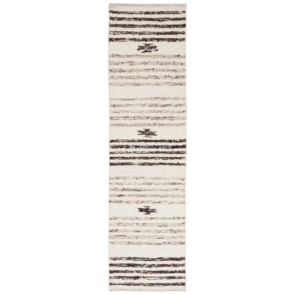 SAFAVIEH Natura Kyle Striped Runner Rug, Black/Ivory, 2'3" x 12'