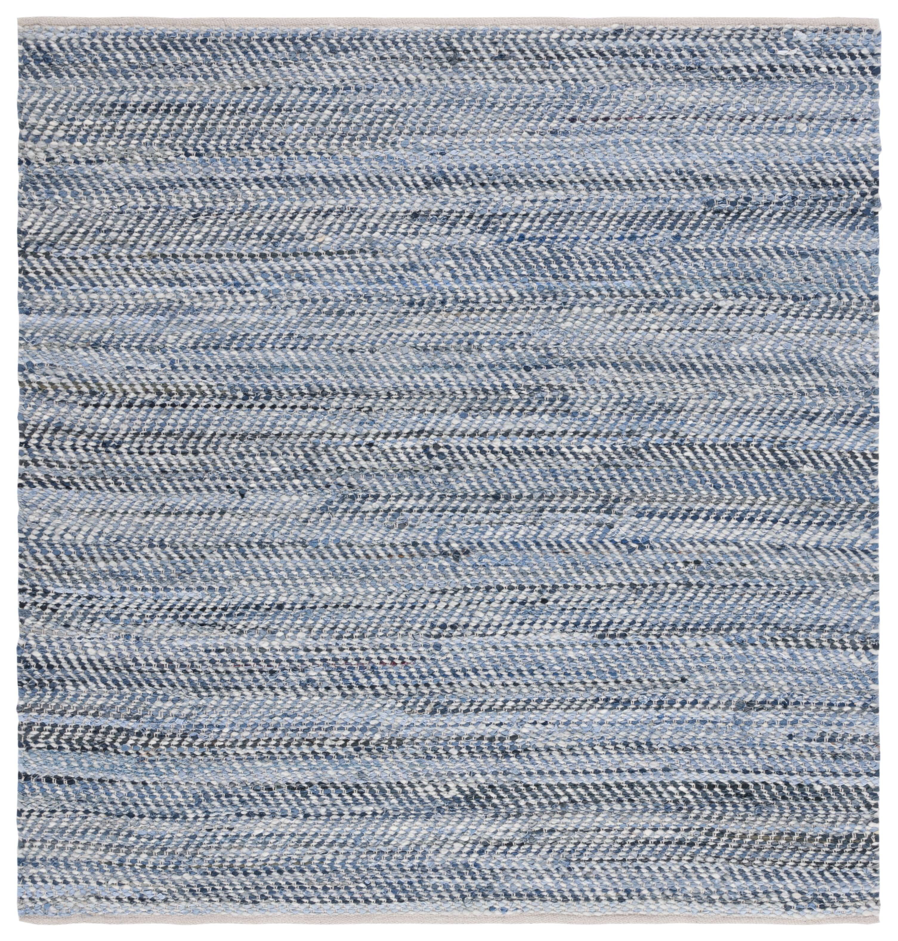 SAFAVIEH Natura Leonard Distressed Area Rug, Blue/Ivory, 6' x 6' Square
