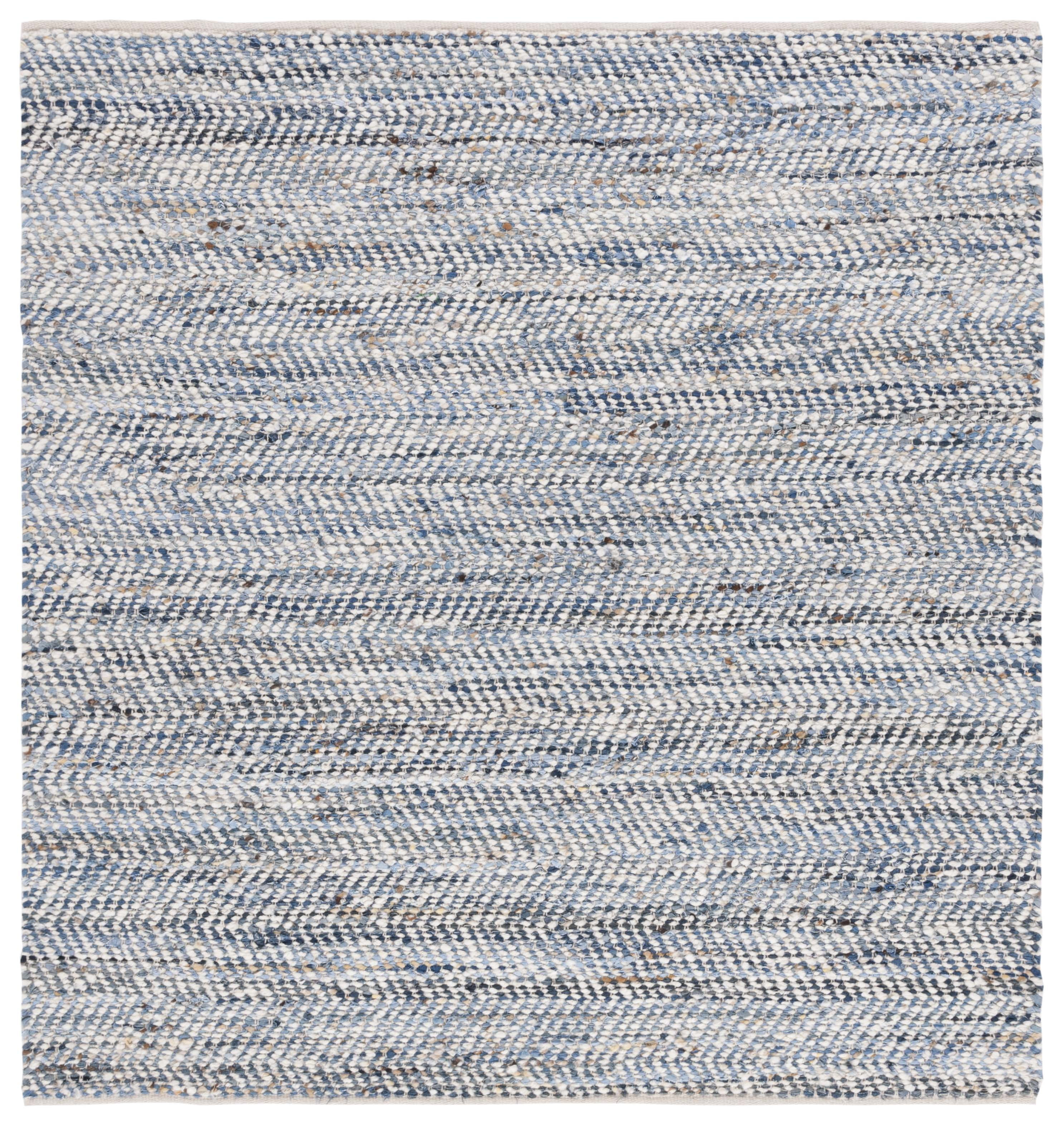 SAFAVIEH Natura Leonard Distressed Area Rug, Blue/Light Grey, 6' x 6' Square