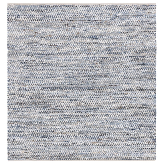 SAFAVIEH Natura Leonard Distressed Area Rug, Blue/Light Grey, 6' x 6' Square