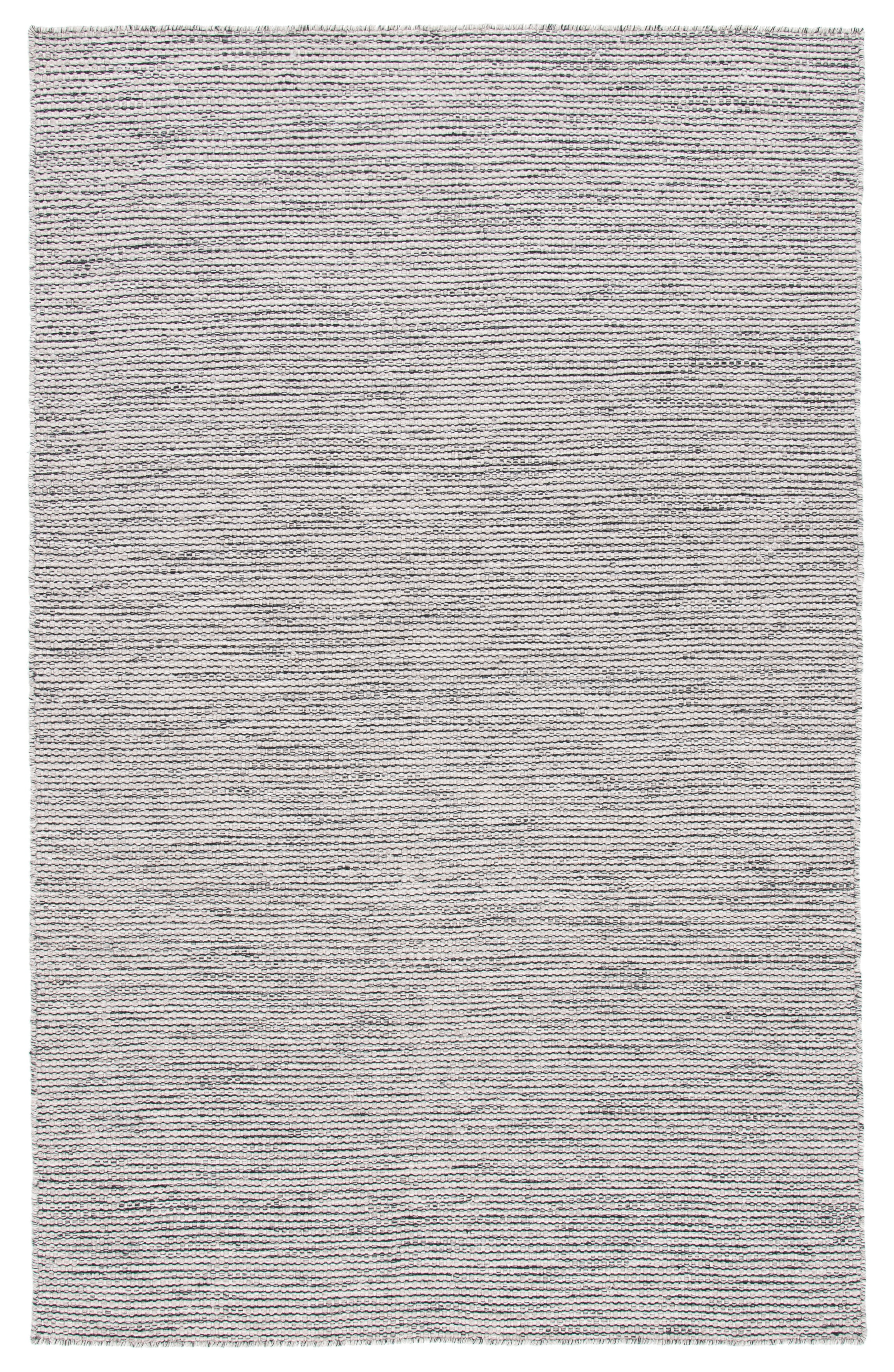 Handmade Grey and Ivory Wool Flat Woven Area Rug, 3' x 5'