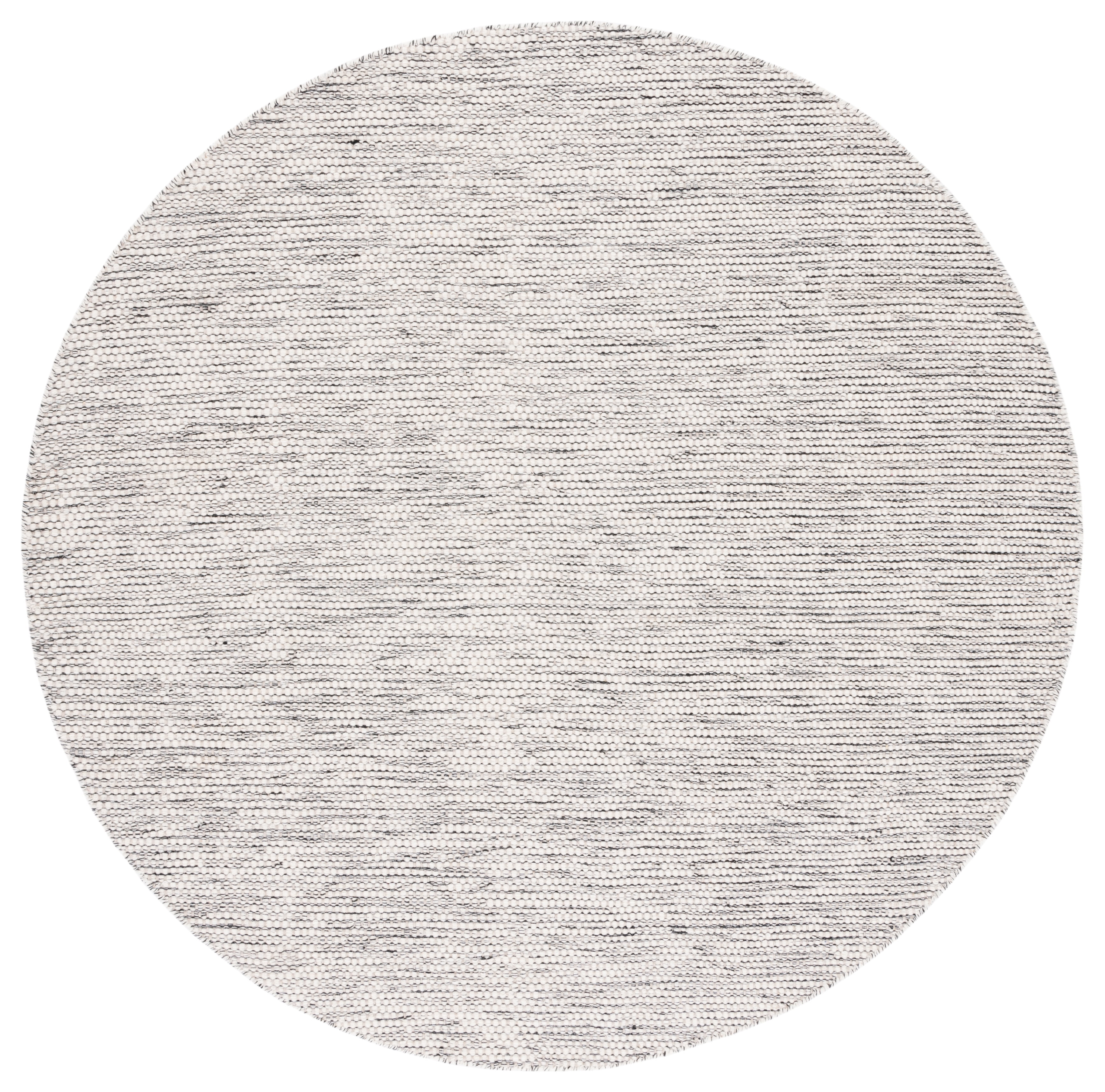 SAFAVIEH Natura Lorin Striped Area Rug, Ivory/Black, 6' x 6' Round ...