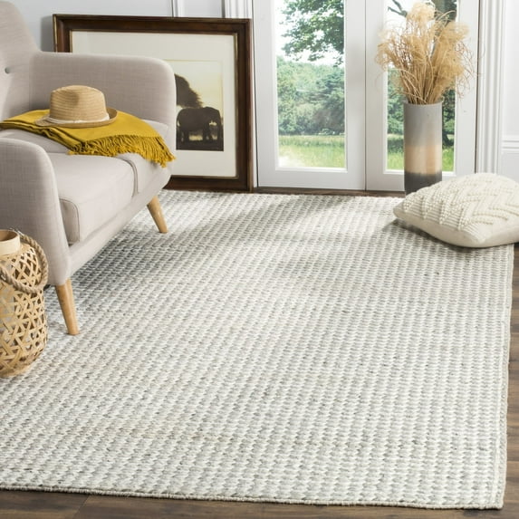 SAFAVIEH Natura Madrid Braided Area Rug, Ivory/Silver, 6' x 9'