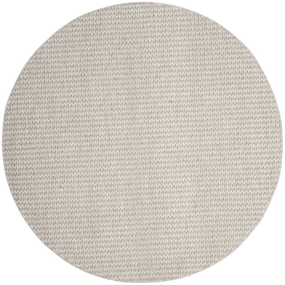 SAFAVIEH Natura Madrid Geometric Area Rug, Ivory/Silver, 4' x 4' Round