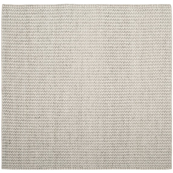 SAFAVIEH Natura Madrid Geometric Area Rug, Ivory/Silver, 4' x 4' Square