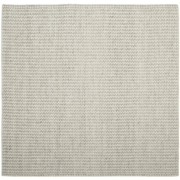 SAFAVIEH Natura Madrid Geometric Area Rug, Ivory/Silver, 8' x 8' Square