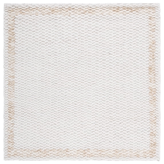SAFAVIEH Natura Maggie Bordered Area Rug, Beige/Ivory, 6' x 6' Square