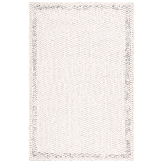 SAFAVIEH Natura Maggie Bordered Area Rug, Ivory/Grey, 4' x 6'