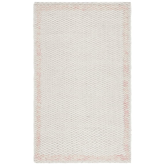 SAFAVIEH Natura Maggie Bordered Area Rug, Ivory/Pink, 4' x 6'