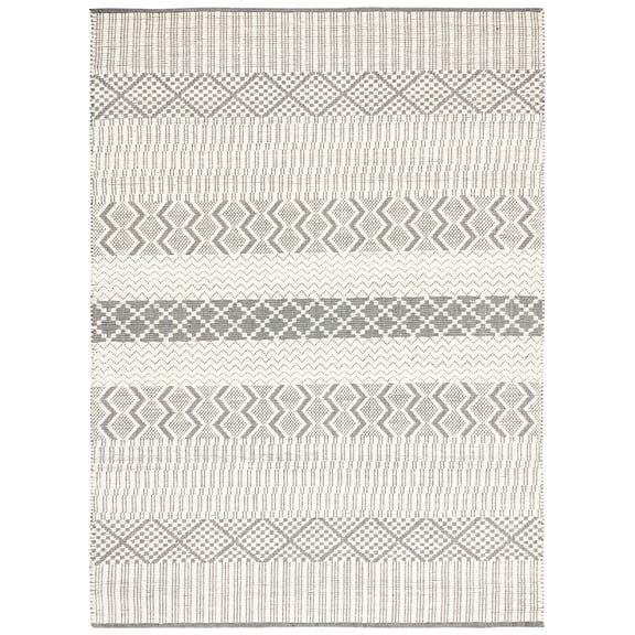 SAFAVIEH Natura Maitland Geometric Wool Area Rug, Ivory/Grey, 8' x 10'