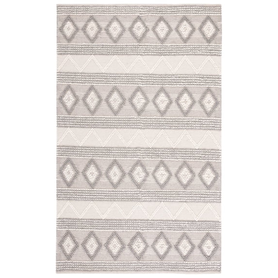 SAFAVIEH Natura Margery Geometric Area Rug, Ivory/Grey, 3' x 5'