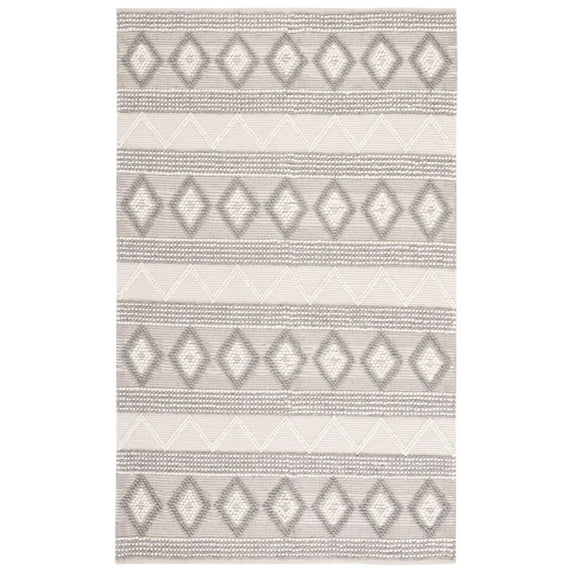 SAFAVIEH Natura Margery Geometric Area Rug, Ivory/Grey, 4' x 6'