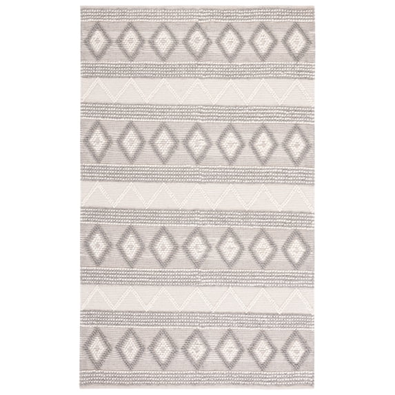 SAFAVIEH Natura Margery Geometric Area Rug, Ivory/Grey, 5' x 8'